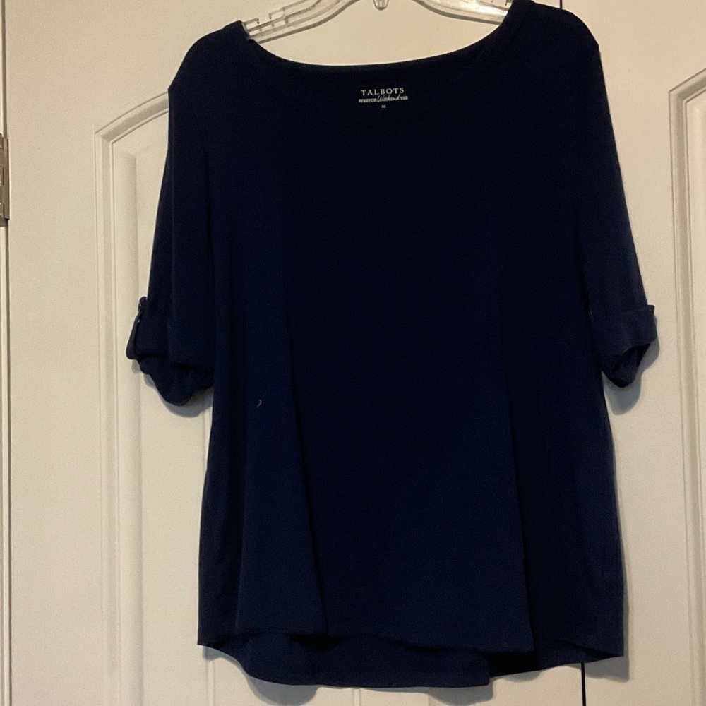 Talbots Women's Dark Blue Short Sleeve Top